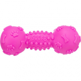 Винилова кучешка играчка Trixie Dumbbell гиричка в розов цвят